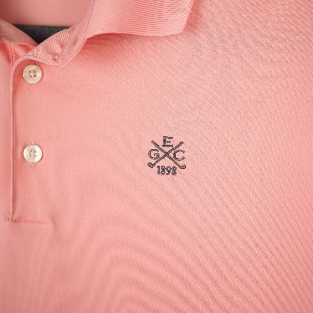 Evanston Golf Club Polo Shirt Mens L Pink Ashworth Performance Tech Dry Stretch - Picture 3 of 11